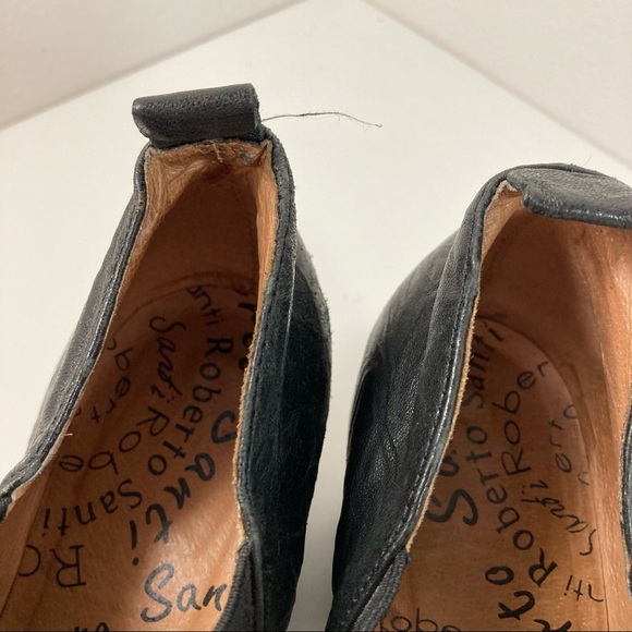 Roberto Sanyo leather chunk heel ankle boot shootie bootie EU 37 - Picture 4 of 10